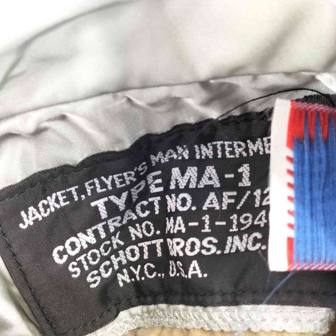 ショット Schott 90S USA製 MA-1 フライト ボンバー ジャケット メンズ import:L