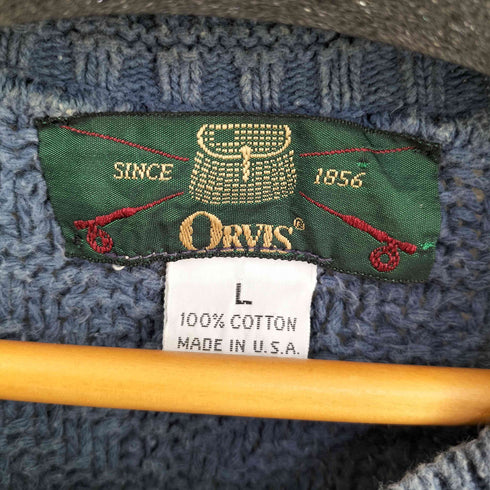 オービス ORVIS 90s USA製 コットン ニット メンズ import:L