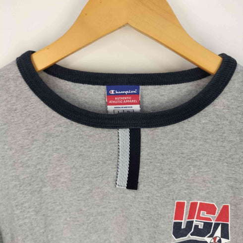 チャンピオン Champion 00S USA 袖プリント クルーネックTシャツ メンズ import:L