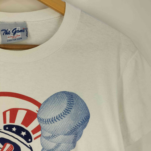 エムエルビー MLB The Game 袖シングル 裾ダブル プリント クルーネックTシャツ メンズ import:L