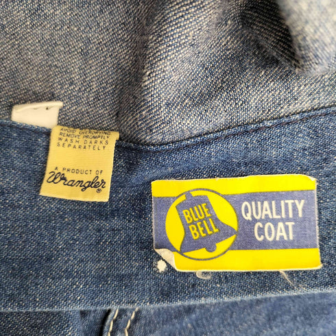 ラングラー Wrangler 70s BLUE BELL QUALITY CORTタグ 金ボタン 4ポケ デニムカバーオールジャケット メンズ 44
