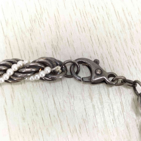 925刻印 ツイストチェーンパールブレスレット メンズ