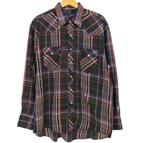 ラングラー Wrangler 80-90s マルチカラー ウエスタンチェックシャツ メンズ 17-35