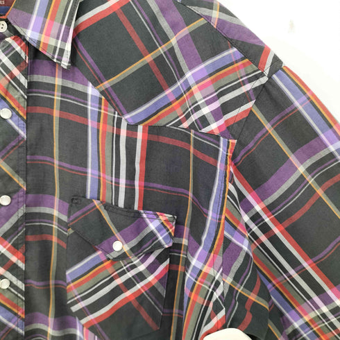 ラングラー Wrangler 80-90s マルチカラー ウエスタンチェックシャツ メンズ 17-35