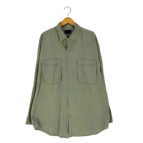 エディーバウアー Eddie Bauer 80S~90S 黒タグ 両フラップ レギュラーカラーシャツ メンズ import:XXL