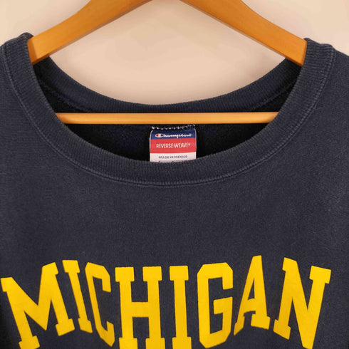 チャンピオン Champion 00S メキシコ製 MICHIGAN REVERSE WEAVE ラバープリント スウェット メンズ import:XL