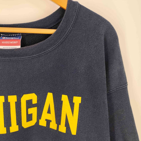 チャンピオン Champion 00S メキシコ製 MICHIGAN REVERSE WEAVE ラバープリント スウェット メンズ import:XL
