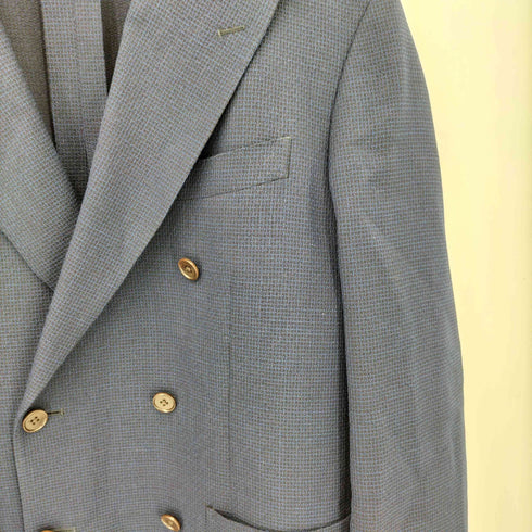 ユニバーサルランゲージ UNIVERSAL LANGUAGE CANONICO 裏地無し ダブルブレスト テーラードジャケット メンズ 4DROP