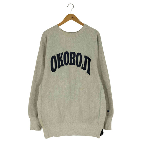 チャンピオン Champion OKOBOJI オカボジ ラバープリント カレッジロゴ REVERSE WEAVE リバースウィーブスウェット メンズ