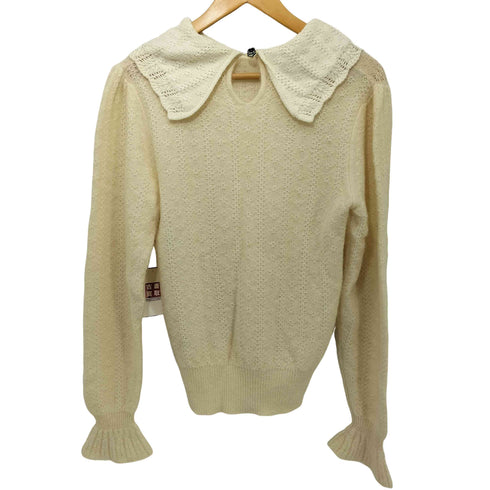 タラジャーモン TARA JARMON イタリア製 ビッグカラージャガードプルオーバーニット レディース