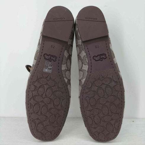 コーチ COACH C リベット メリー ジェーン・シグネチャー ジャカード レディース US:7.5