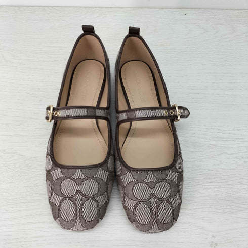コーチ COACH C リベット メリー ジェーン・シグネチャー ジャカード レディース US:7.5