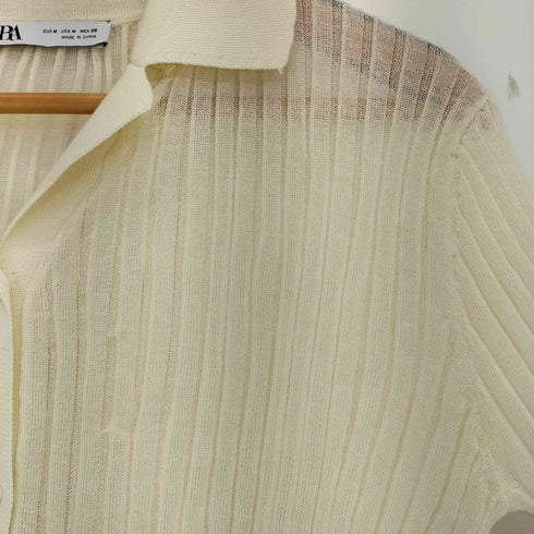 ザラ ZARA ファインリブニットカーディガン レディース import:M