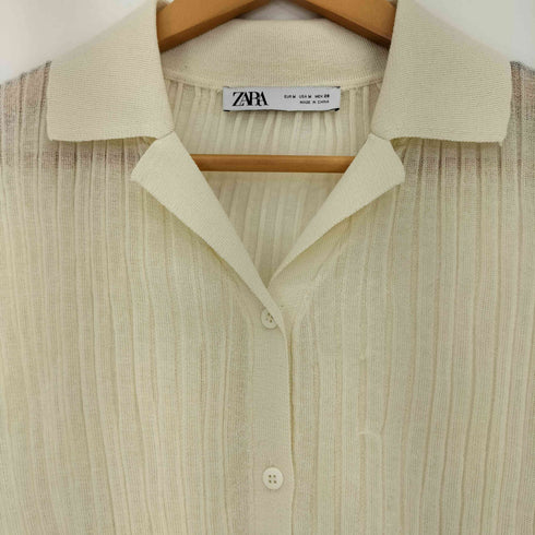 ザラ ZARA ファインリブニットカーディガン レディース import:M