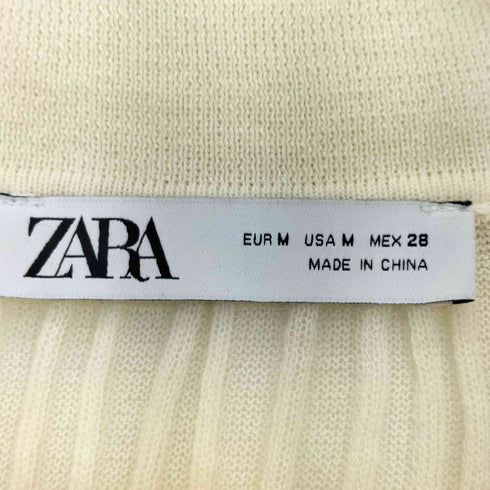 ザラ ZARA ファインリブニットカーディガン レディース import:M
