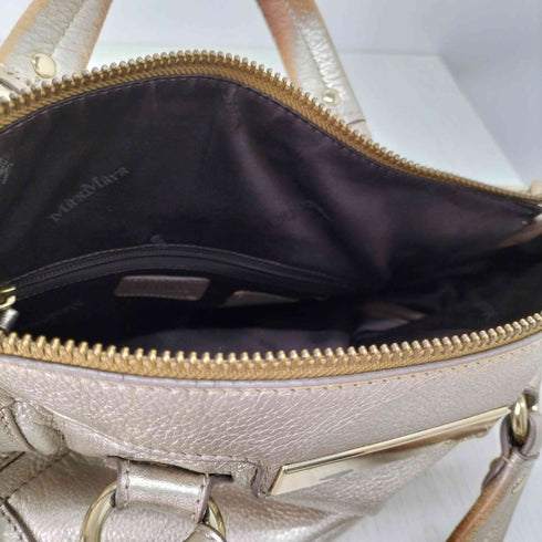 マックスマーラ MAX MARA Y2K 2WAY メタリック ボストンバッグ レディース