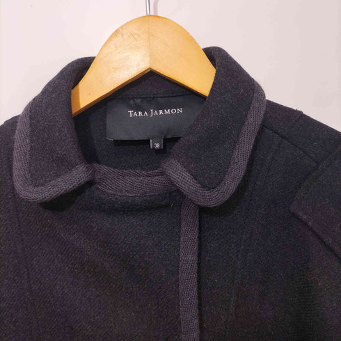 タラジャーモン TARA JARMON カシミヤ混 ウールポンチョミドルコート レディース 38