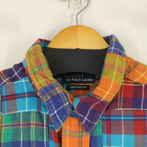 ポロバイラルフローレン Polo by RALPH LAUREN 90S エルボーパッチ バッチワーク L/S シャツ メンズ LL