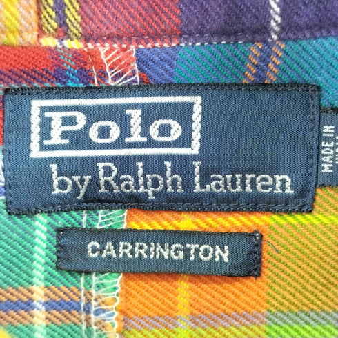 ポロバイラルフローレン Polo by RALPH LAUREN 90S エルボーパッチ バッチワーク L/S シャツ メンズ LL