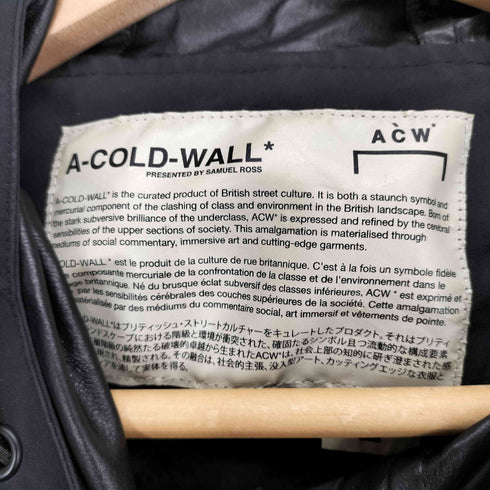 アコールドウォール A-COLD-WALL ロゴ刺繍ナイロンフーディーロングコート メンズ L