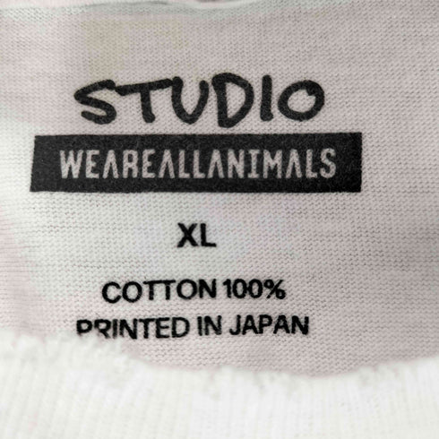 STUDIO WEAREALLANIMALS フロントプリントクルーネックTシャツ メンズ XL