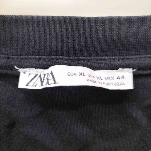 ザラ ZARA CLASSIC SHAPES レザー ロゴ Tシャツ メンズ import:XL