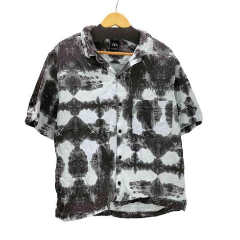 ザラ ZARA タイダイ 総柄 開襟 オープンカラー コットン S/S シャツ メンズ import:XL