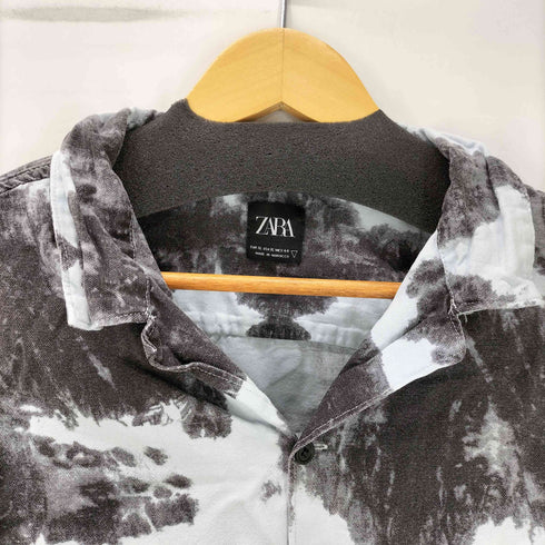 ザラ ZARA タイダイ 総柄 開襟 オープンカラー コットン S/S シャツ メンズ import:XL