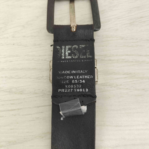 ディーゼル DIESEL シルバーバックル レザーベルト メンズ
