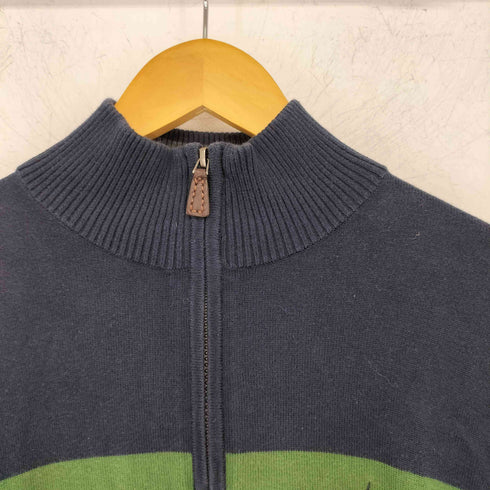 ノーティカ NAUTICA ロゴ刺繍 ハーフ実父 コットンニット メンズ import:M