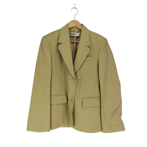 OPEN YY RAW EDGE SINGLE-BREASTED BLAZER BEIGE import レディース 1