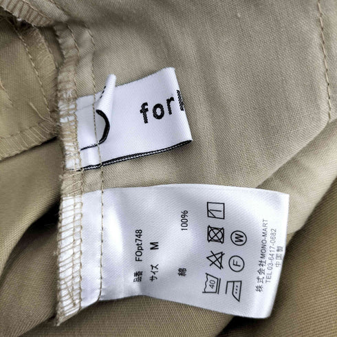 フォルクシー forksy. ハイウエストツータックワイドテーパードチノパンツ レディース JPN:M