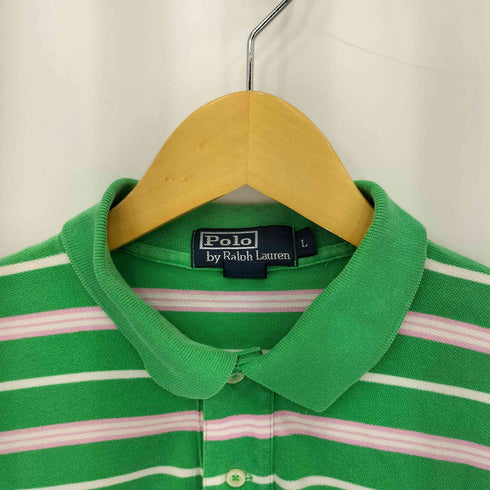 ポロバイラルフローレン Polo by RALPH LAUREN ポニー刺繍 ボーダー ポロシャツ メンズ import:L