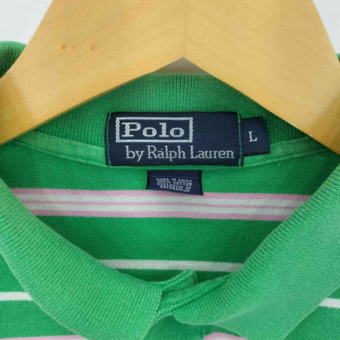 ポロバイラルフローレン Polo by RALPH LAUREN ポニー刺繍 ボーダー ポロシャツ メンズ import:L