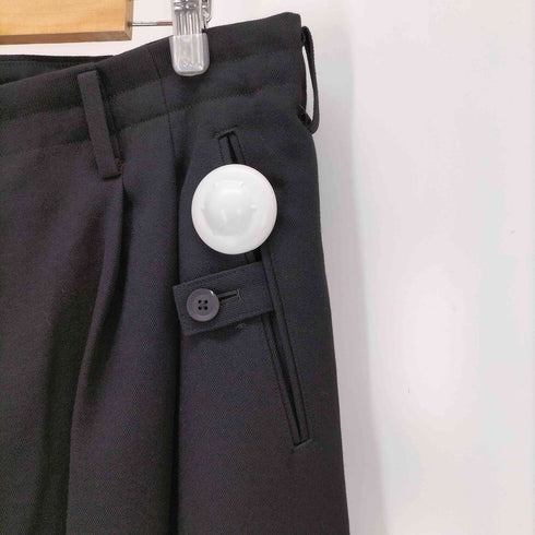 ヨウジヤマモトプールオム Yohji Yamamoto POUR HOMME 裾ボタン フロントクロス ワイドタックパンツ メンズ 3
