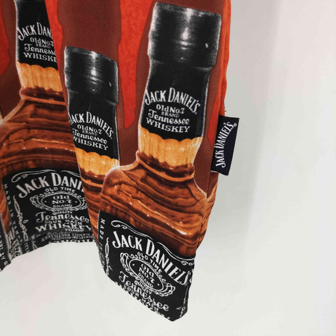 ジャックダニエル jack daniels ロゴ刺繍 総柄オープンカラーシャツ メンズ import:M