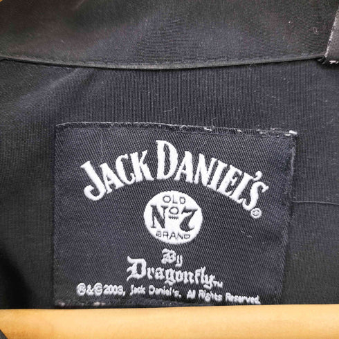 ジャックダニエル jack daniels ロゴ刺繍 総柄オープンカラーシャツ メンズ import:M