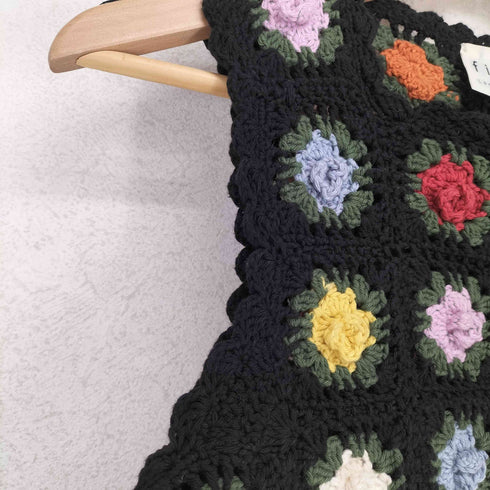 フィグロンドン fig London knit gardener 花かぎ針ベスト レディース F