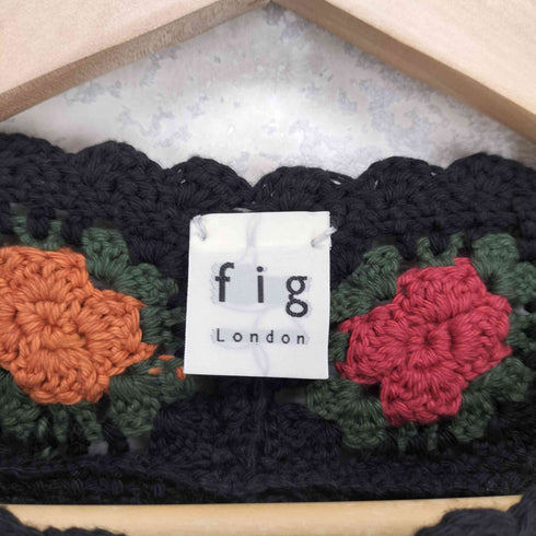 フィグロンドン fig London knit gardener 花かぎ針ベスト レディース F