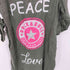 イタリア製 PEACE Loue ROCK&ROLL プリント リネン ボタンシャツ ワンピース レディース
