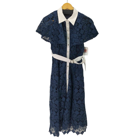 トッコクローゼット tocco closet ベルト付 ケープライクフラワーレースシャツワンピース レディース JPN:M
