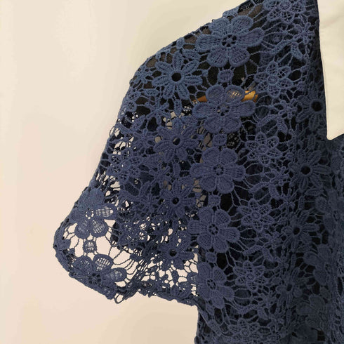 トッコクローゼット tocco closet ベルト付 ケープライクフラワーレースシャツワンピース レディース JPN:M