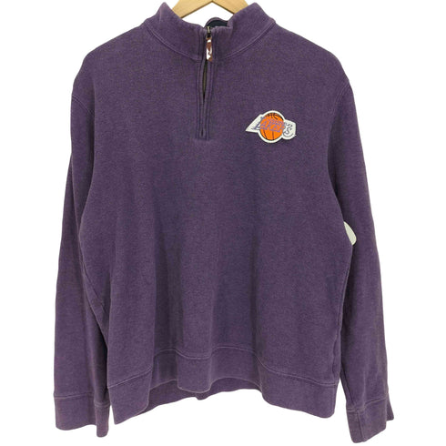 ランズエンド LANDS END バスケットボール クラブ ワッペン ハーフジップ スウェット メンズ import:L