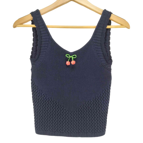 リリーブラウン Lily Brown チェリーモチーフニットタンクトップス レディース ONE