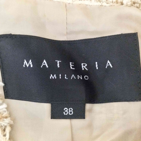 マテリア MATERIA ツイードノーカラージャケット レディース JPN:38
