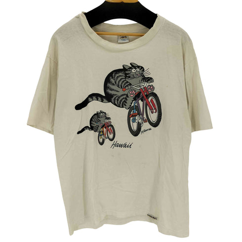 クレイジーシャツ CRAZY SHIRTS 90S USA製 フロントプリントクルーネックS/S Tシャツ メンズ import:L