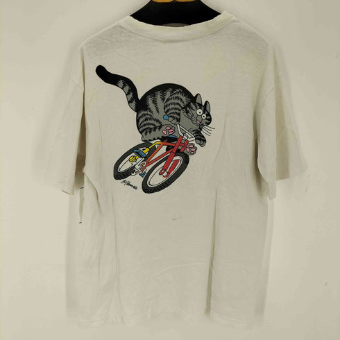 クレイジーシャツ CRAZY SHIRTS 90S USA製 フロントプリントクルーネックS/S Tシャツ メンズ import:L