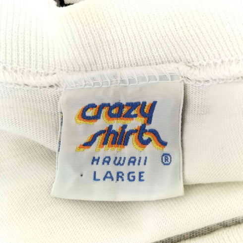 クレイジーシャツ CRAZY SHIRTS 90S USA製 フロントプリントクルーネックS/S Tシャツ メンズ import:L