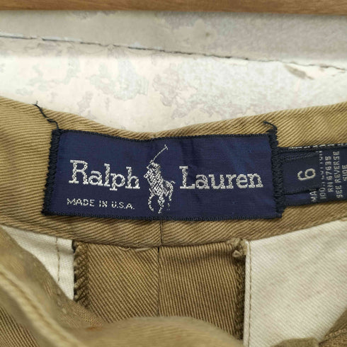 ラルフローレン RALPH LAUREN 90s USA製 TALONジップ 2タックハーフチノパン レディース 6