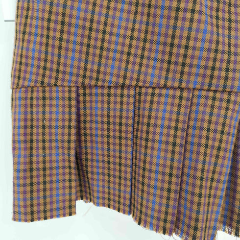 Nodress フロントダブルジップ ハイウエストチェックスカート レディース